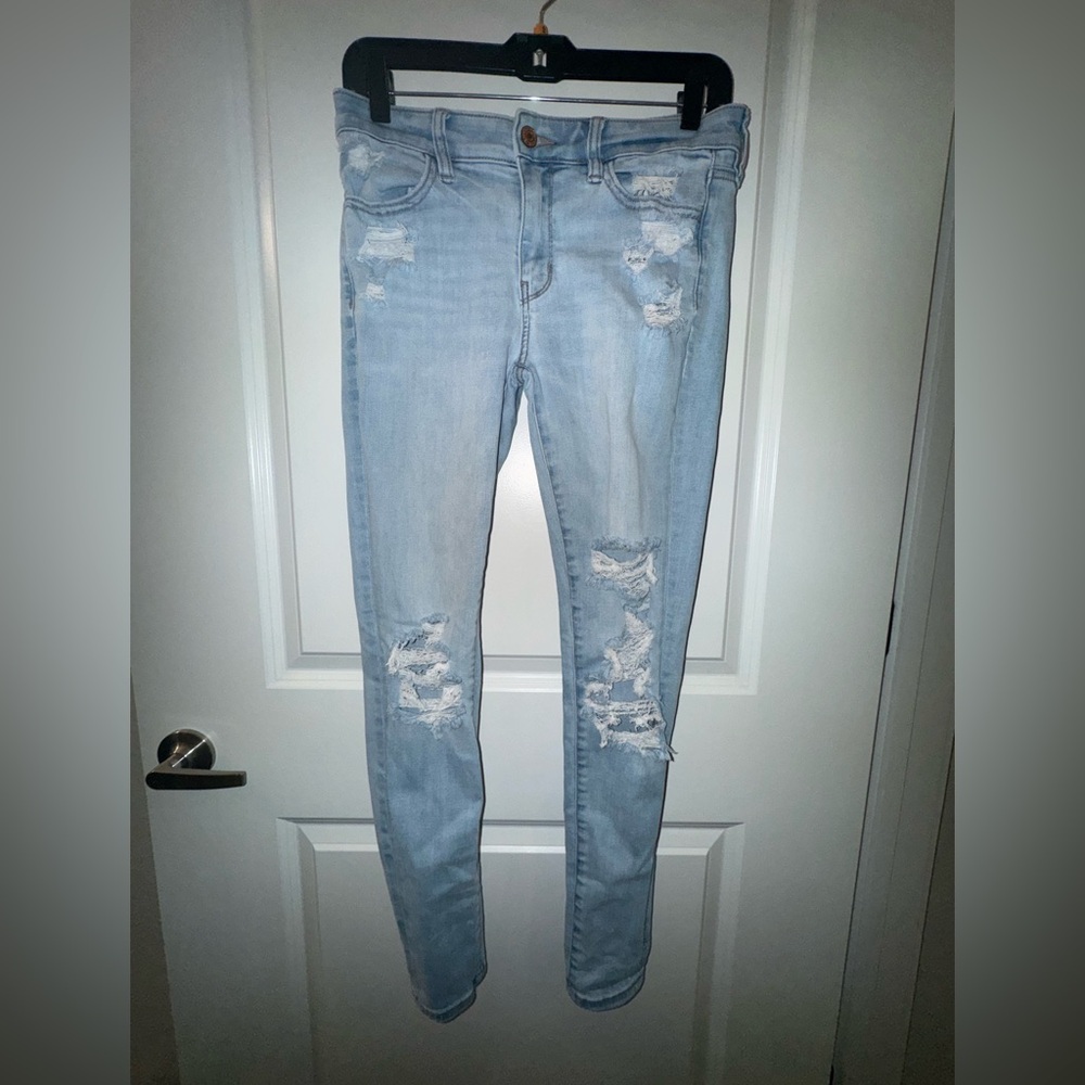 American Eagle Outfitters Light Blue Ripped jeggings